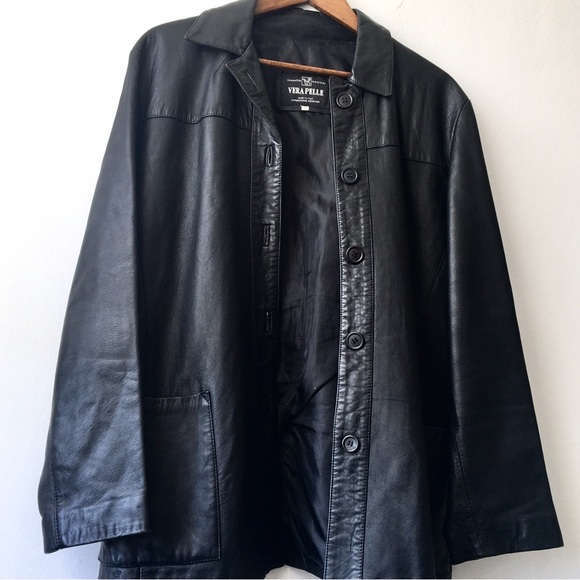 VERA PELLE authentic Italian leather women’s jacket. Size 48. Black. - Picture 6 of 16